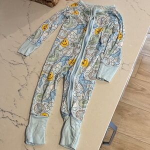 Playful Smiley Face Kids Footie Pajamas